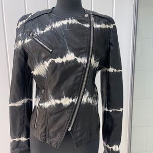 BLANK NYC  FAUX LEATHER TIE DYE MOTORCYCLE JACKET SIZE SMALL $198